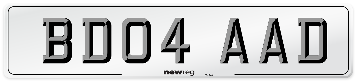 BD04 AAD Number Plate from New Reg